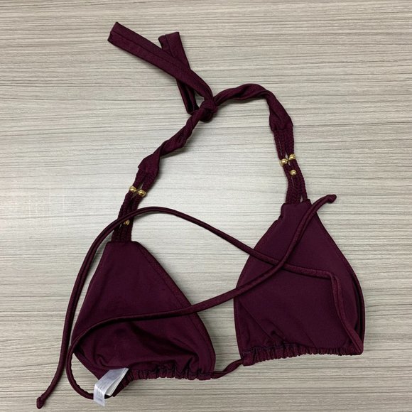 Pilyq Triangle Halter Bikini Bra Purple Size S - Picture 2 of 5